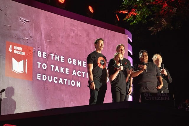 Hugh Jackman and Deborra-Lee Furness at the Global Citizen Festival in New York City on Sept. 29